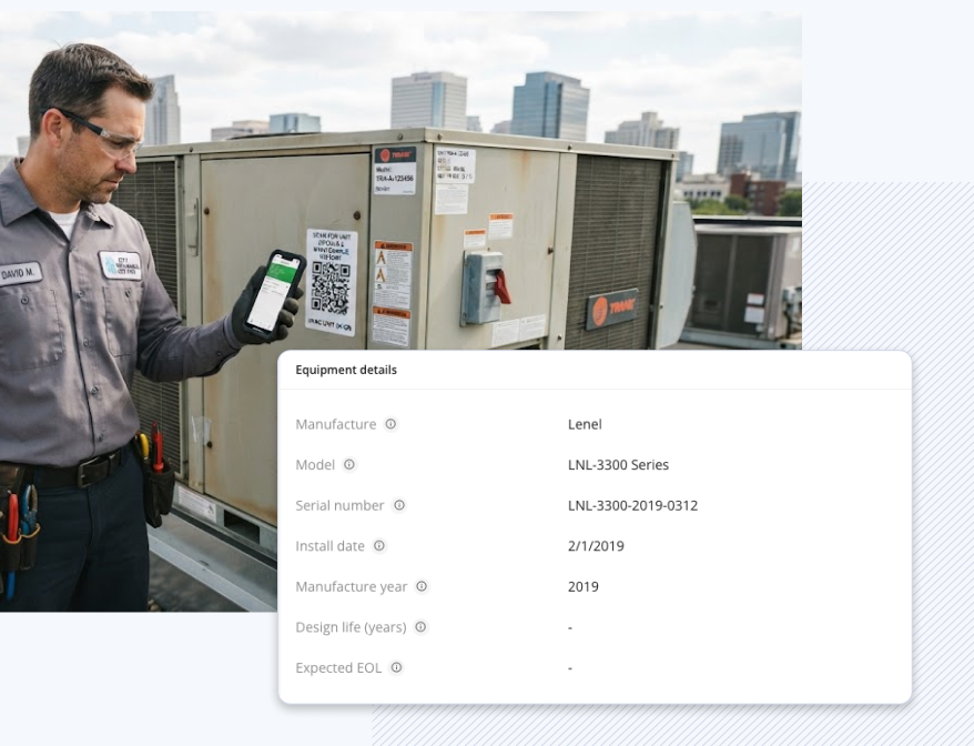 Asset QR scan + warranty alert