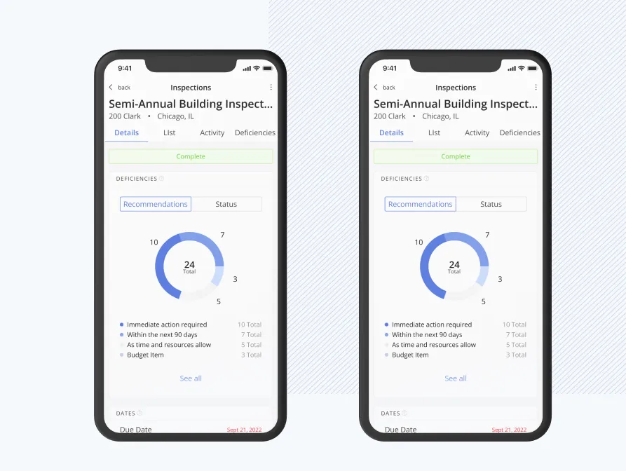 Mobile inspection checklist