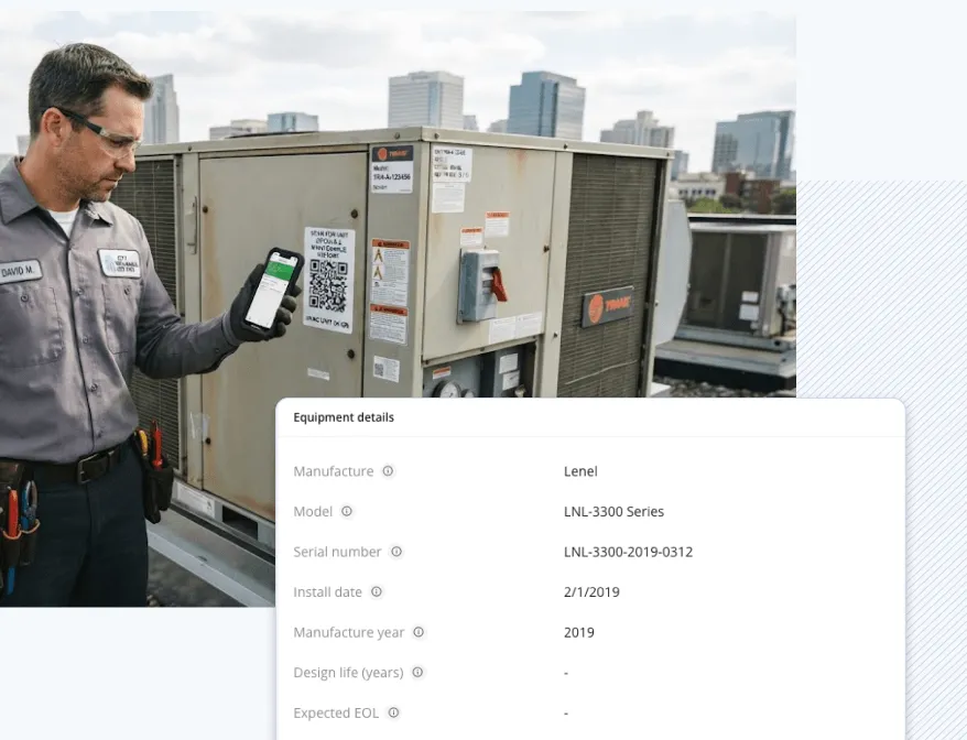 Asset + parts QR lookup