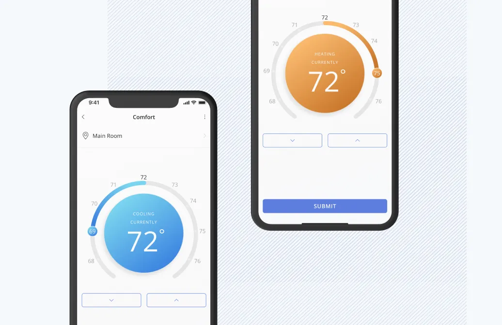 Temperature dial + setpoint view