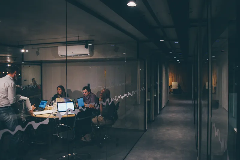 Property managers reviewing building operations