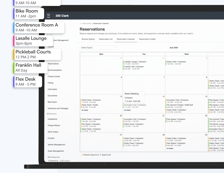 Calendar view of open slots