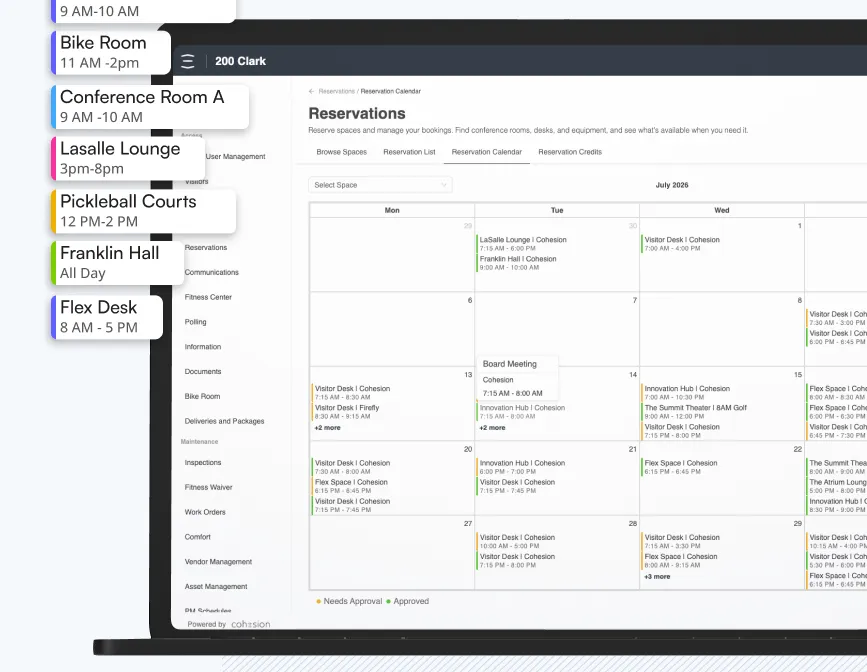 Calendar view of open slots