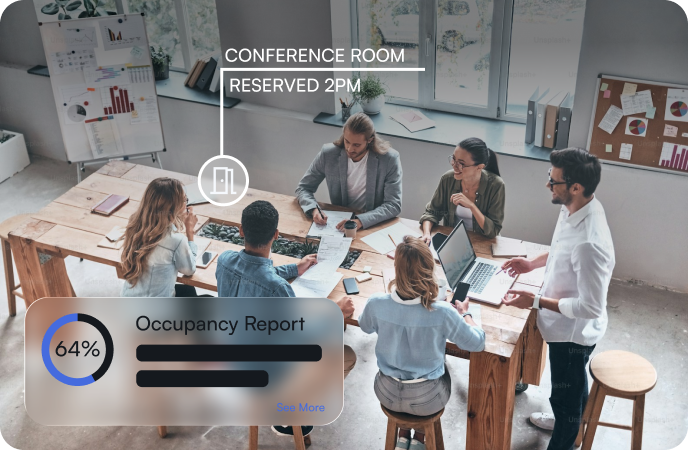 Modern workplace experience in an office environment