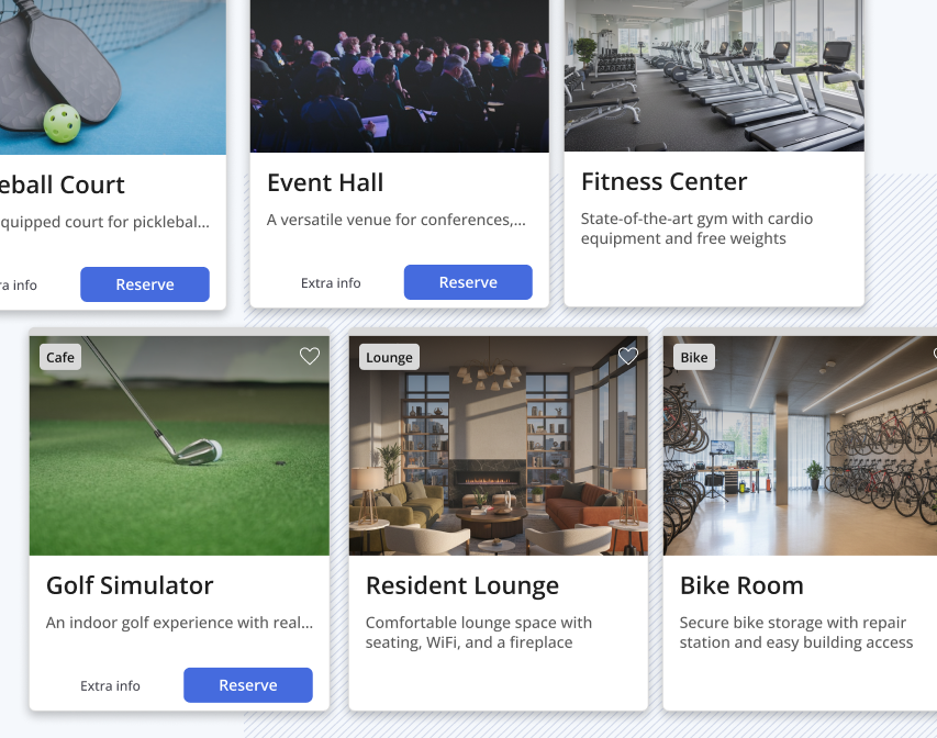 Browse and reserve an amenity