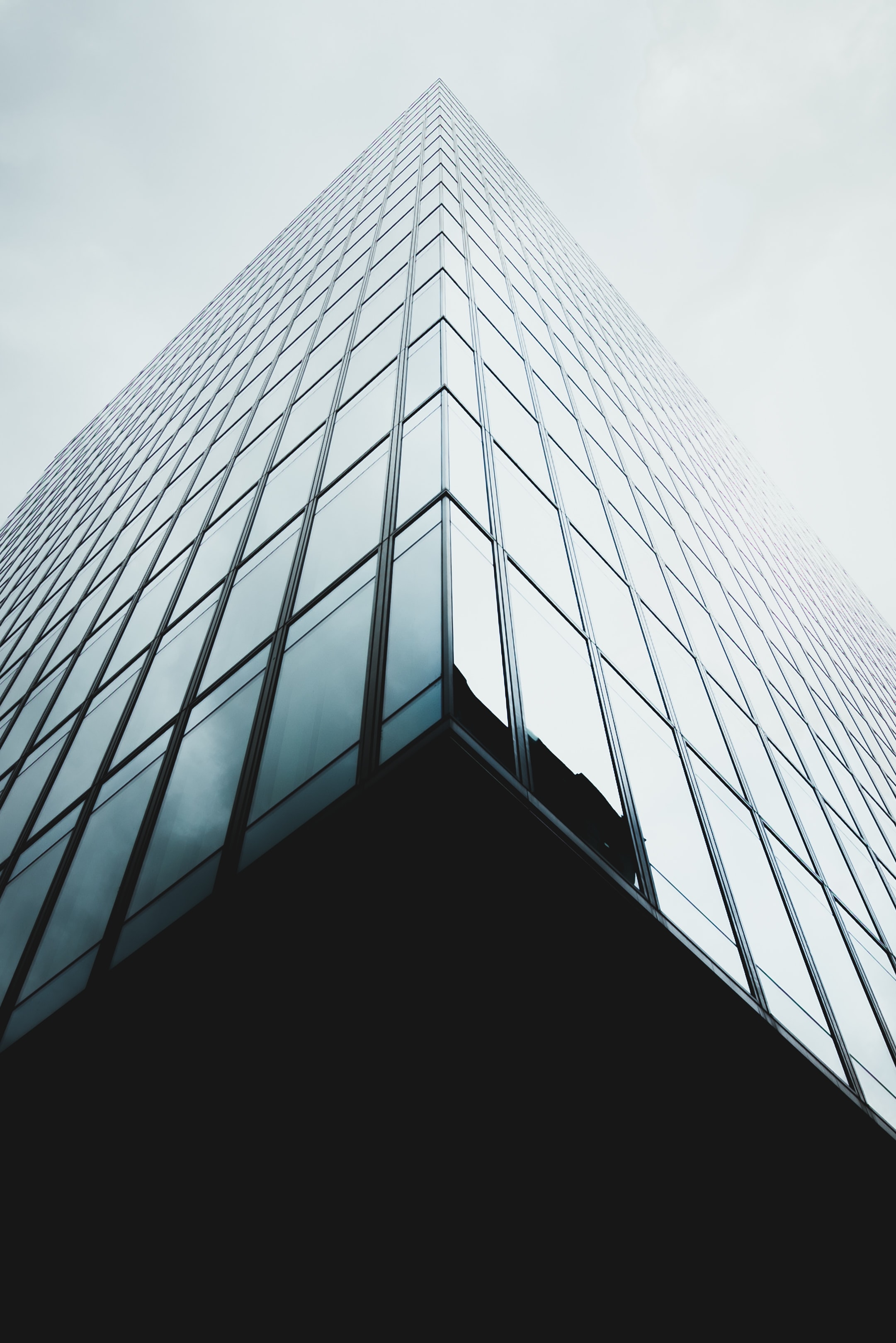 Occupant moving through a modern building lobby